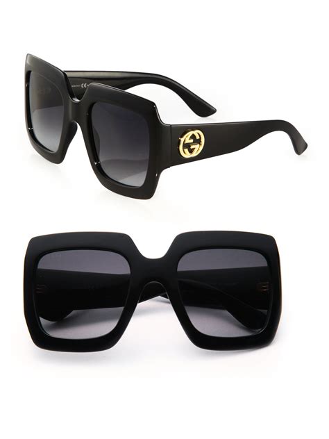 gucci square sunglasses black.